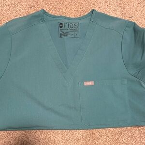 Figs Teal Scrub Top